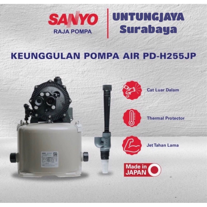 POMPA SANYO PDH 255 JP MADE IN JAPAN / POMPA SANYO SUMUR DALAM OTOMATIS PDH255JP / POMPA SANYO PDH-2