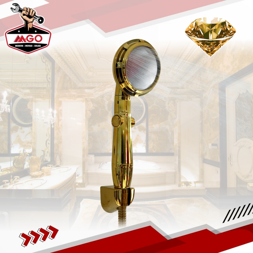 Hand Shower Gold / Shower Gagang Emas Tombol On/Off HS-8250