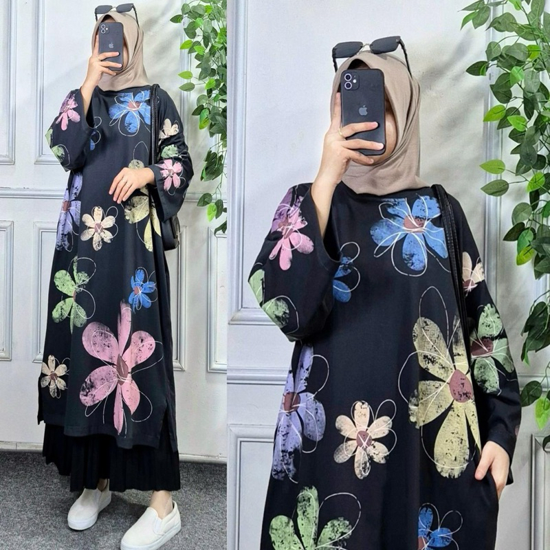 MIDI DRESS BAHAN KAOS IMPORT PREMIUM