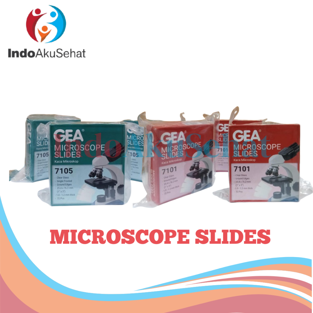 OBJECT GLASS GEA KACA PREPARAT MICROSCOPE SLIDE GEA