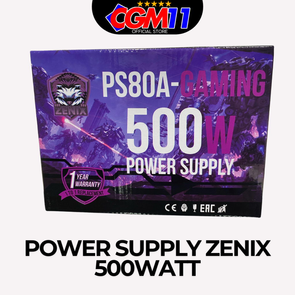 POWER SUPPLY PSU ZENIX 500W PS80A | PS77A RGB - cgm11computer