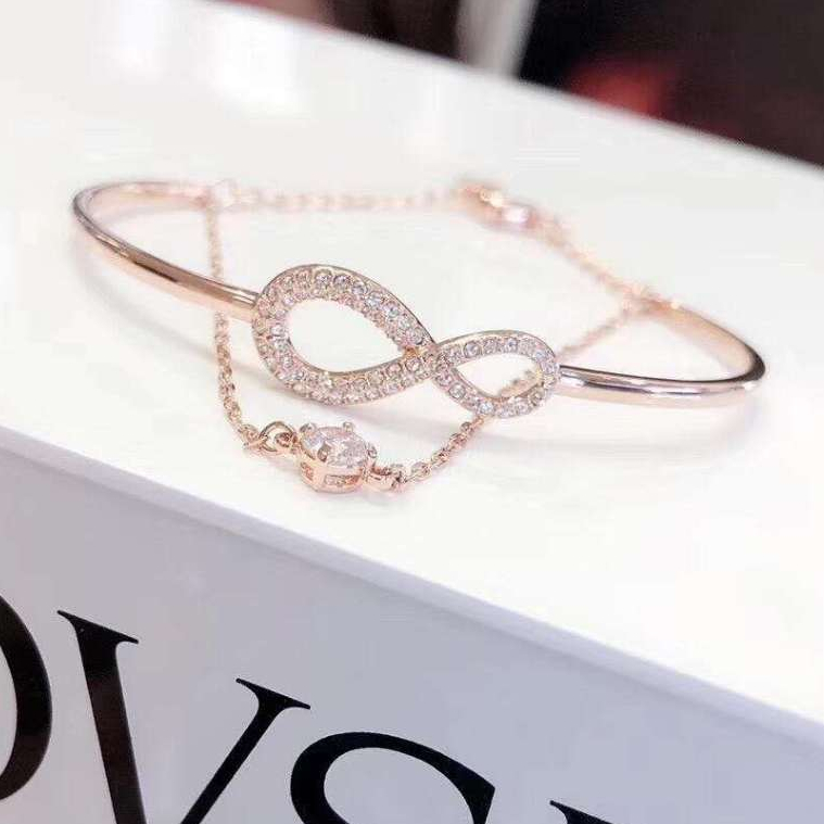 Gelang Swarovsk1 Infinity Premium Quality Titanium Anti Karat & Tidak Hitam