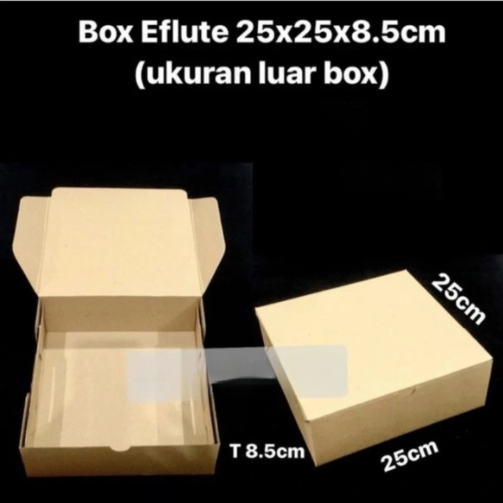 

Box Eflute Box Makanan Non Laminasi Dus Polos 25x25x8.5cm