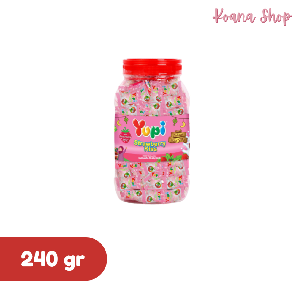 

Yupi Permen Jelly Stroberi Kiss Toples 240 gr