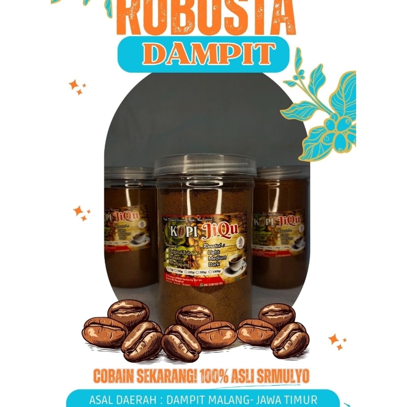 

JIQU 1KG bubuk murni 100% cocok buat usaha kopi Robusta dampit termurah