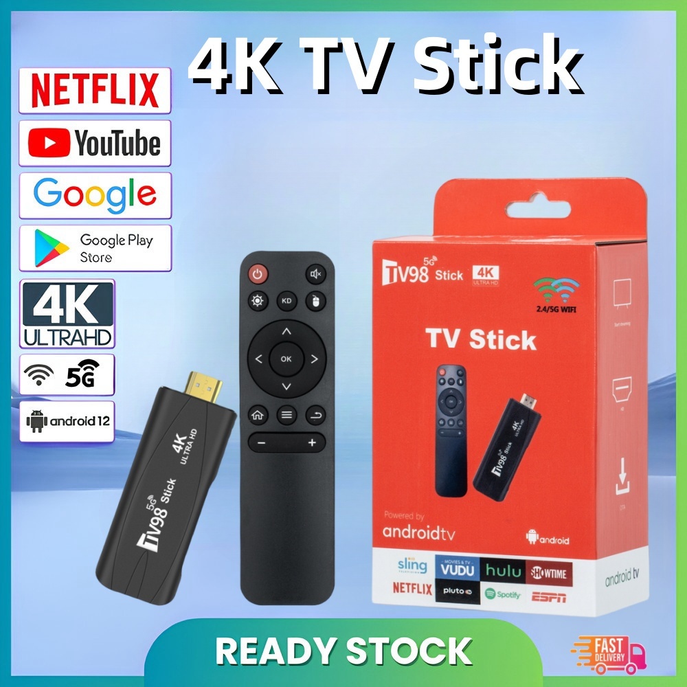 【Fast delivery】TV98 Smart TV Stick Android 12.1 8GB+128GB 2.4G/5GWIFI Mini TV Box