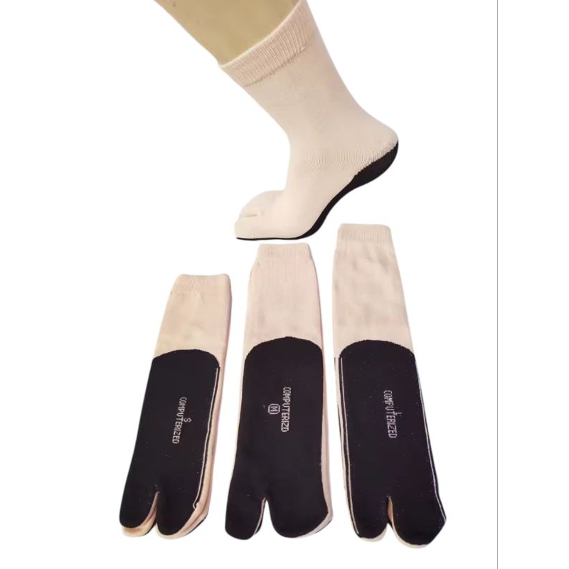 kaus kaki jempol cream telapak hitam/kaus kaki muslimah/kaus kaki jari telapak hitam  Wanita Dewasa