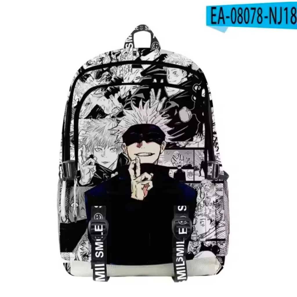 MINASA - Tas Ransel Sekolah Anime Satoru Gojo Terbaru 2025 untuk Anak Laki-laki dan Perempuan Tas Se