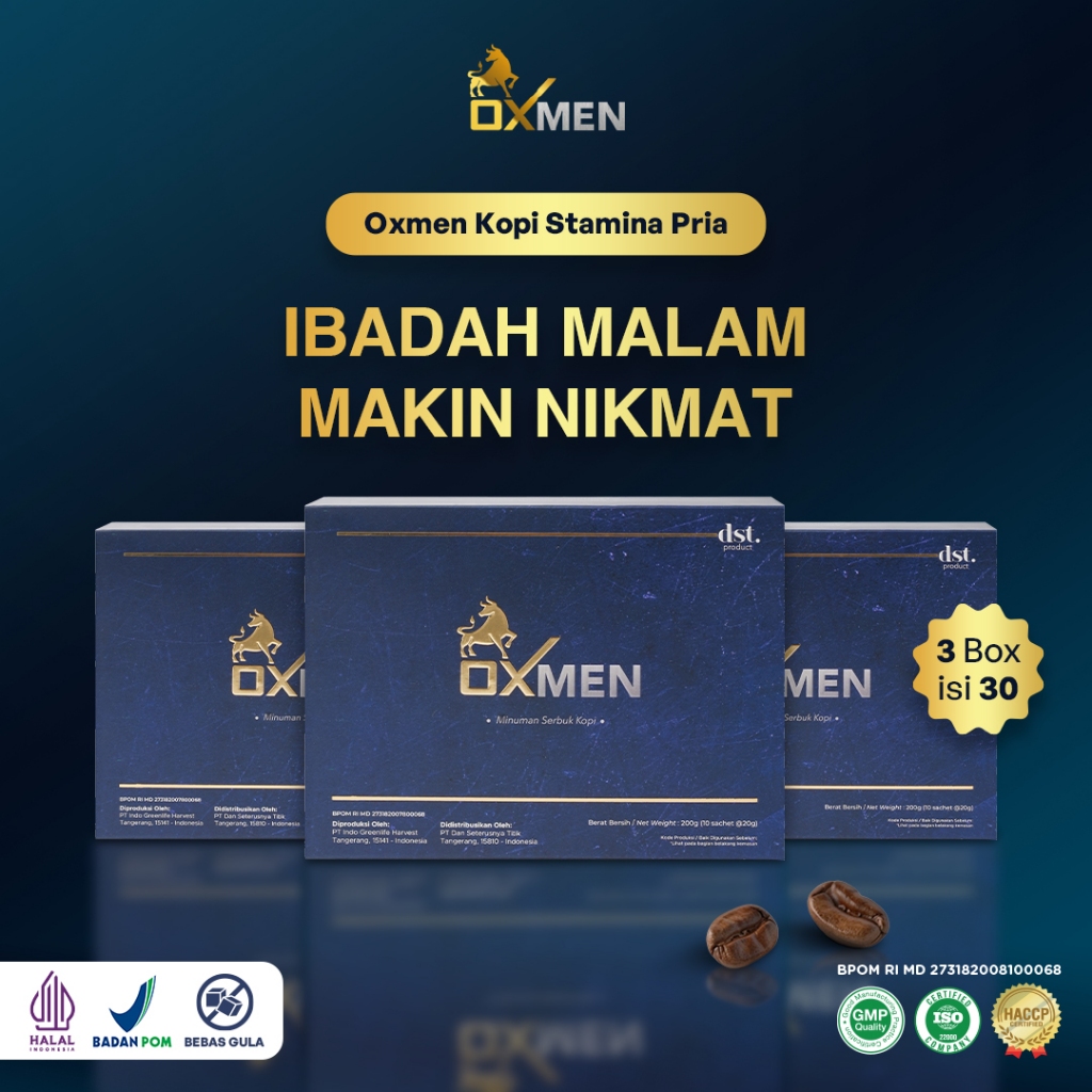 

3 Box Oxmen Kopi Stamina Pria Dewasa Kuat Tahan Lama isi 30 Sachet