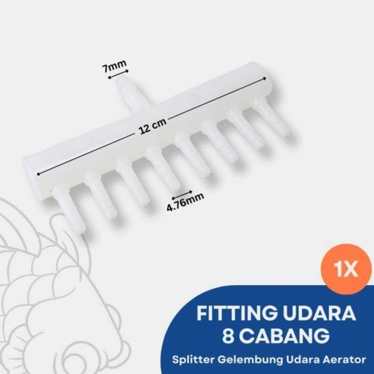 DIVIDER 8 Cabang Pembagi Udara Selang Aerator 3/16 Delapan Way Air Aquarium Aquascape Kolam Ikan Fit