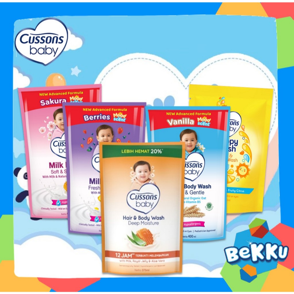 Cussons Baby Milk Bath & Cussons Baby Hair & Body Wash - Refill - Cusson Sabun Bayi - Bekku