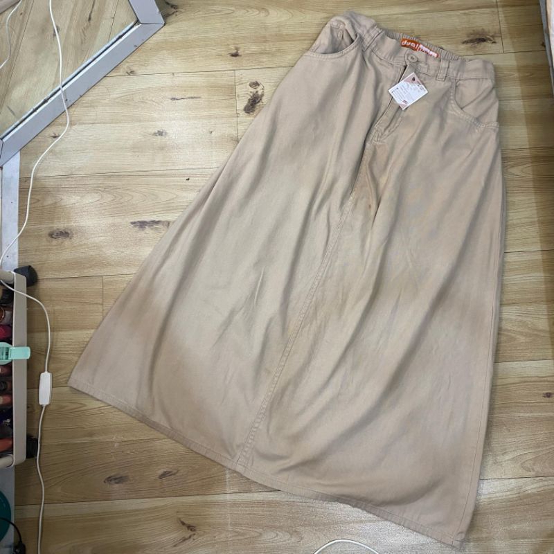 rok A line semi jeans katun merk dual