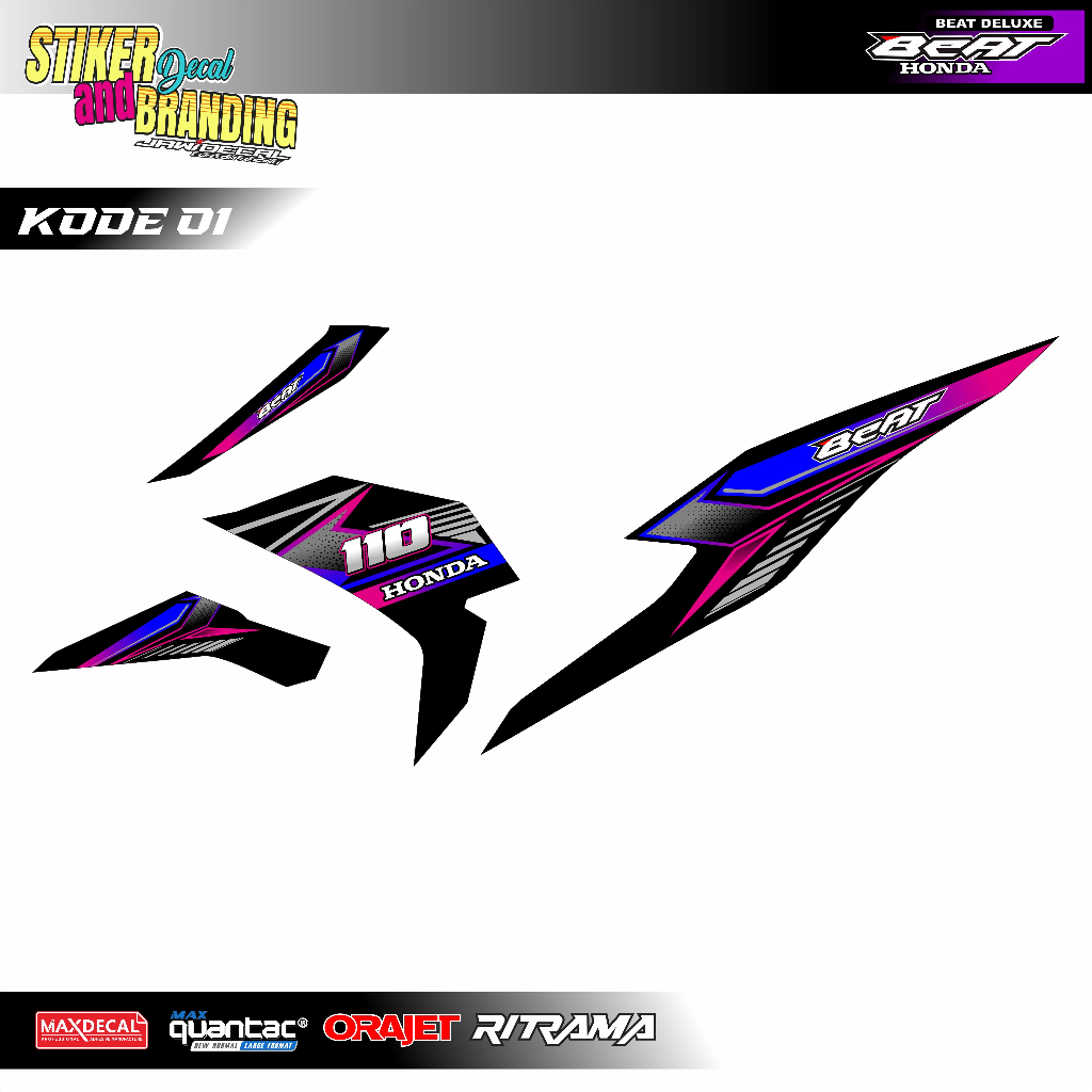 STRIPING BEAT DELUXE 110 DECAL MOTOR HONDA BEAT DELUXE 110