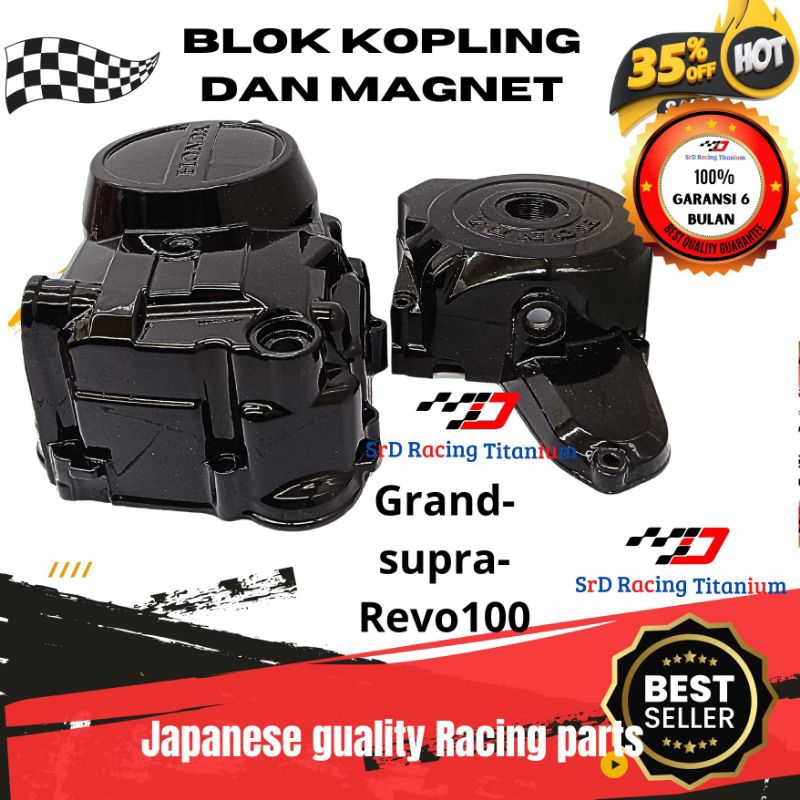Blok Magnit dan Kopling Grand Hitam Supra Revo 100 Japan Quality untuk Meningkatkan Performa Mesin