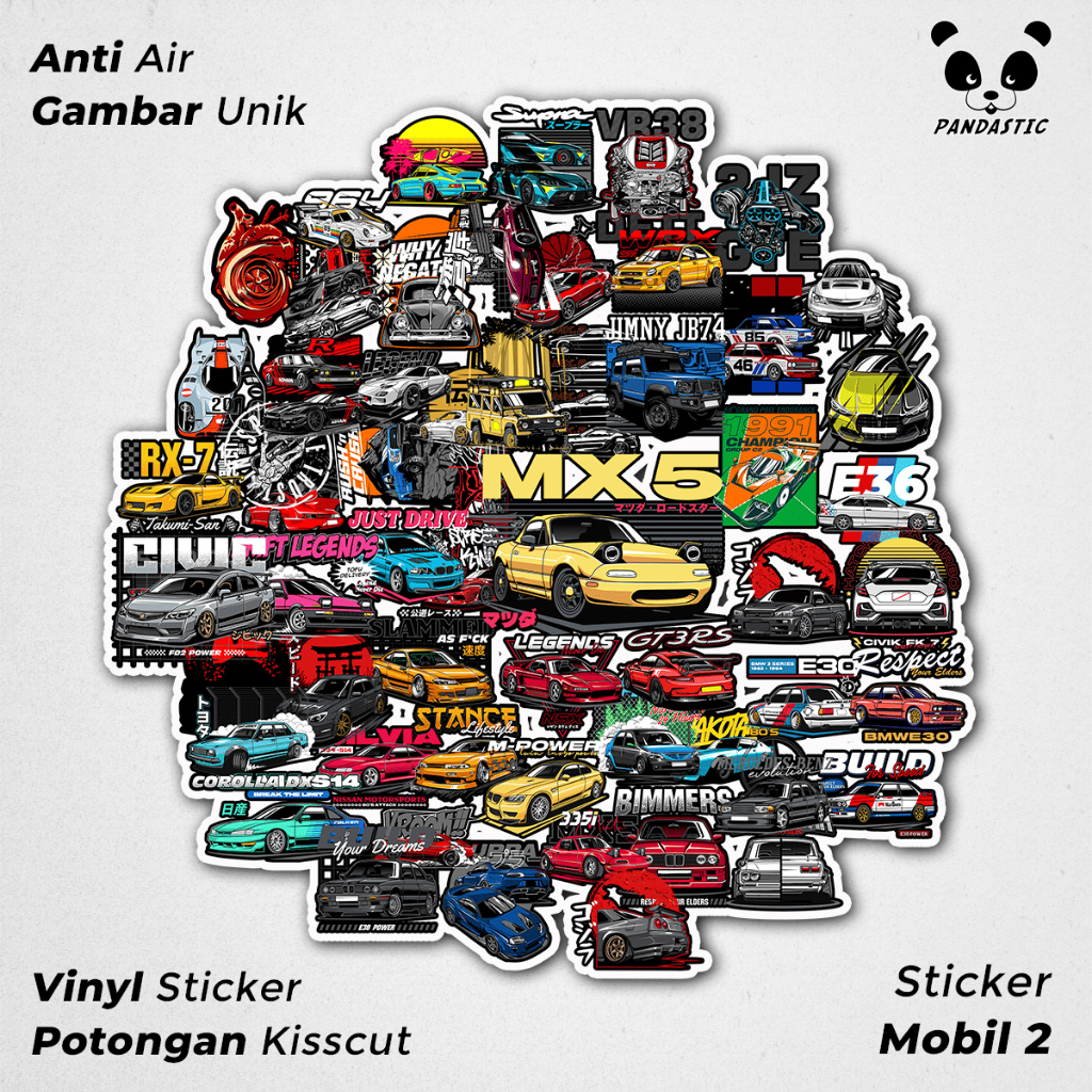 

Stiker Tempel Mobil Keren Part 2 Kartun Film Paper Vinyl Dekorasi Laptop Koper Tumbler Kulkas DIY