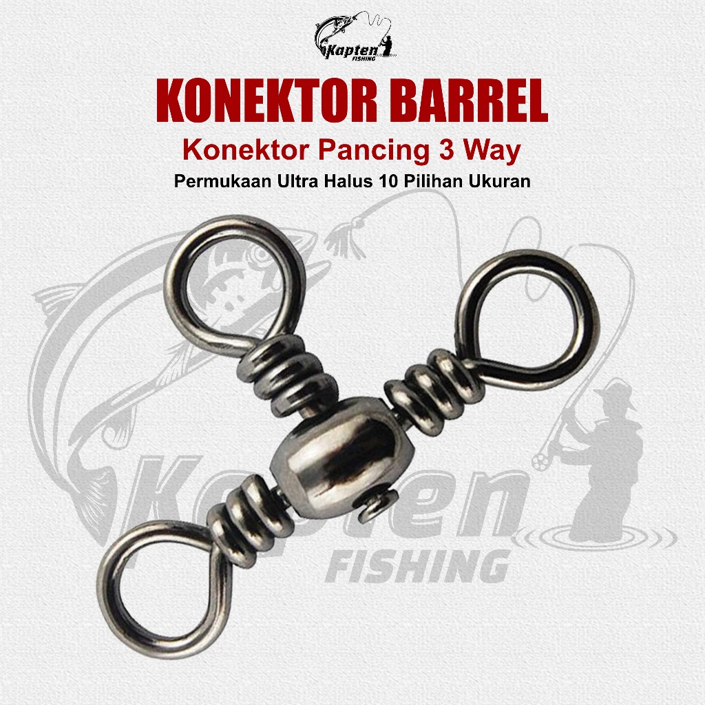 Kaptenfishing KiliKili Barrel Swivel 3Mata 3 Way Swivel Rangkaian Pancing murah kuat Untuk Rangkaian