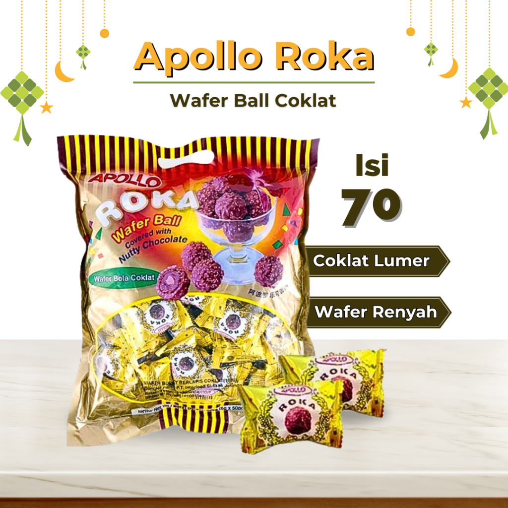 

Roka Apollo 70 Pcs Coklat Wafer Ball Coklat Import Oleh Oleh Haji Umroh Original