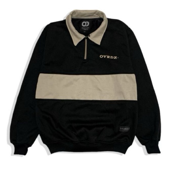 KODE U59C Sweater Rugby Kombinasi PriaWanita Unisex Cotton Fleece Quality Distro