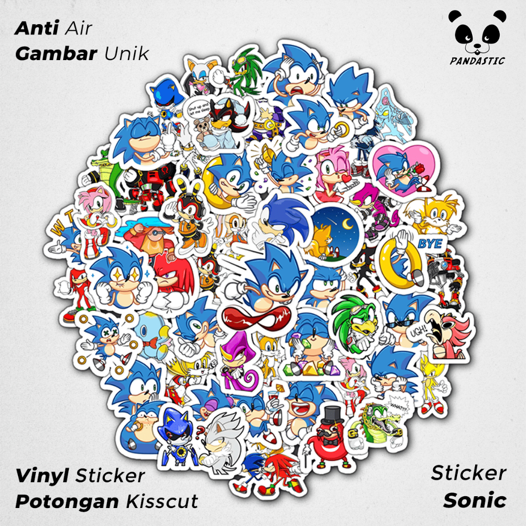 

Stiker Tempel Sonic Hedgedog Kartun Film Paper Vinyl Dekorasi Laptop Koper Tumbler Kulkas DIY