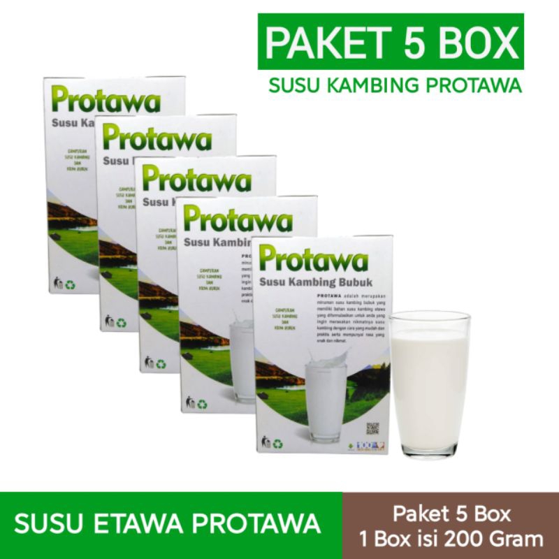 

PAKET 5 BOX Susu Kambing Etawa Bubuk 200 Gram Original