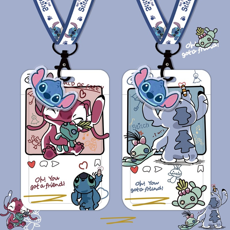 

Lanyard Stitch Meal Card Holder - Gantungan Kartu ID Sekolah & Kerja dengan Tali Leher, Desain Kartun Lucu