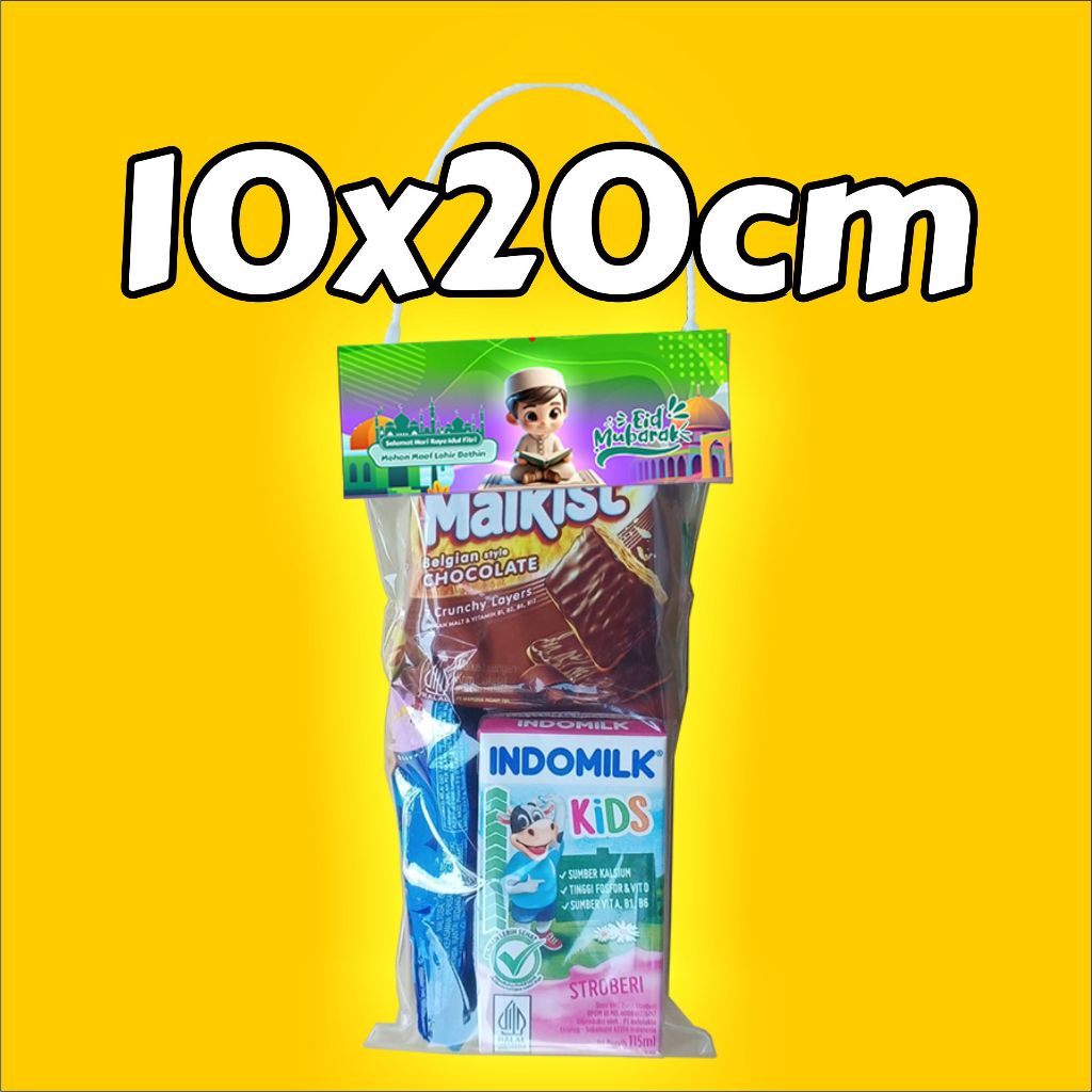 

Harga satuan (10x20cm) Tas plastik label snack bingkisan hampers lebaran idul fitri ramadhan