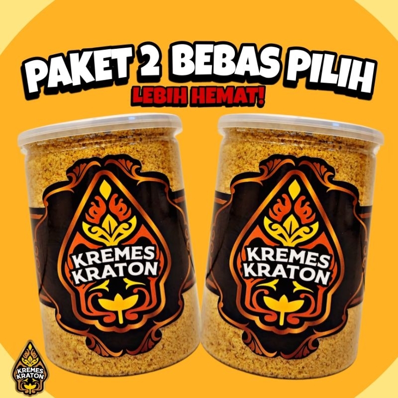 

Kremes Kraton -《PAKET 2 BEBAS PILIH》Kremes Ayam Original / Pedas Daun Jeruk / Keju / Tempe Kremes / Tempe Kremes Pedas / Jagung Bakar / Sapi Panggang