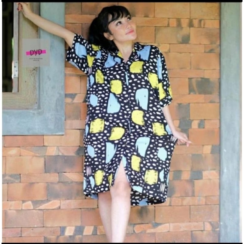 Daster Rayon Premium Full Kancing Depan Daster Bumil Busui Friendly Home Dress Busui DYD