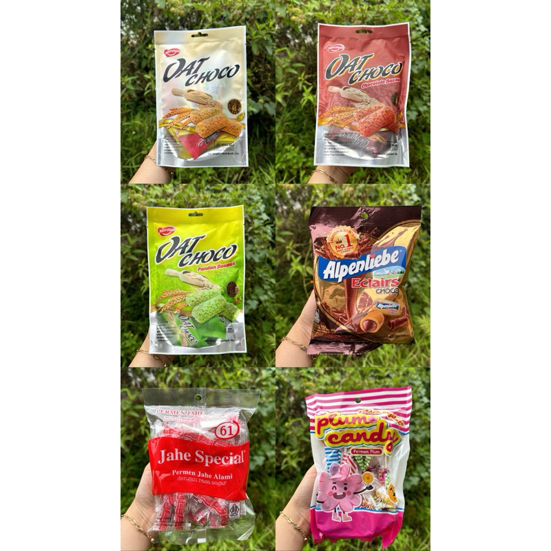 

oats , perme jahe , permen plum