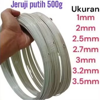 Jeruji ruji fiber putih 1mm 2mm 2.5mm 2.7mm 3mm 3.2mm 3.5mm berat 500g 2mm 2.5mm 3mm