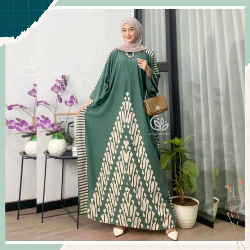 Kaftan Jogja Lowo Gamis Super Jumbo Rayon Busui Batik Nyaman Panjang Tebal Wanita Jumbo 170 Kekinian