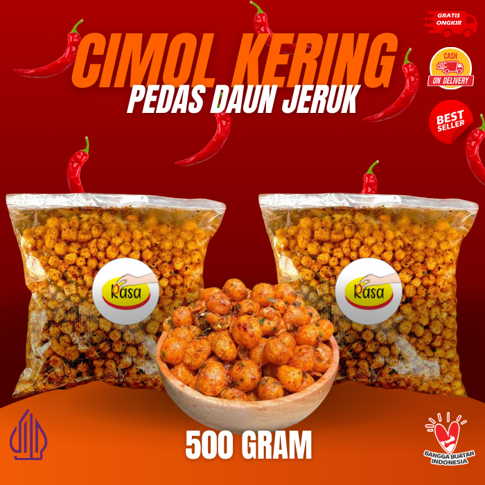 

Cimol Kering Pedas Daun Jeruk Crispy 500gram Original Rasa Bandung