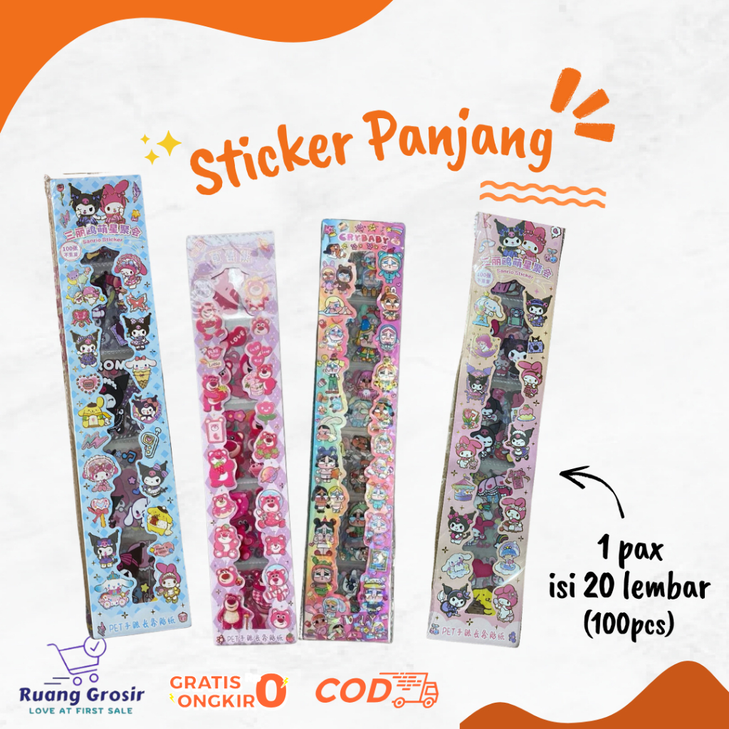 

Sticker Panjang Anak Crybaby Molly Labubu Sanrio