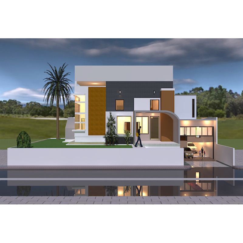 Desain rumah modern, rumah mezaninne, rumah 24x17, 4 kamar, desain rumah minimalis, rumah minimalis 