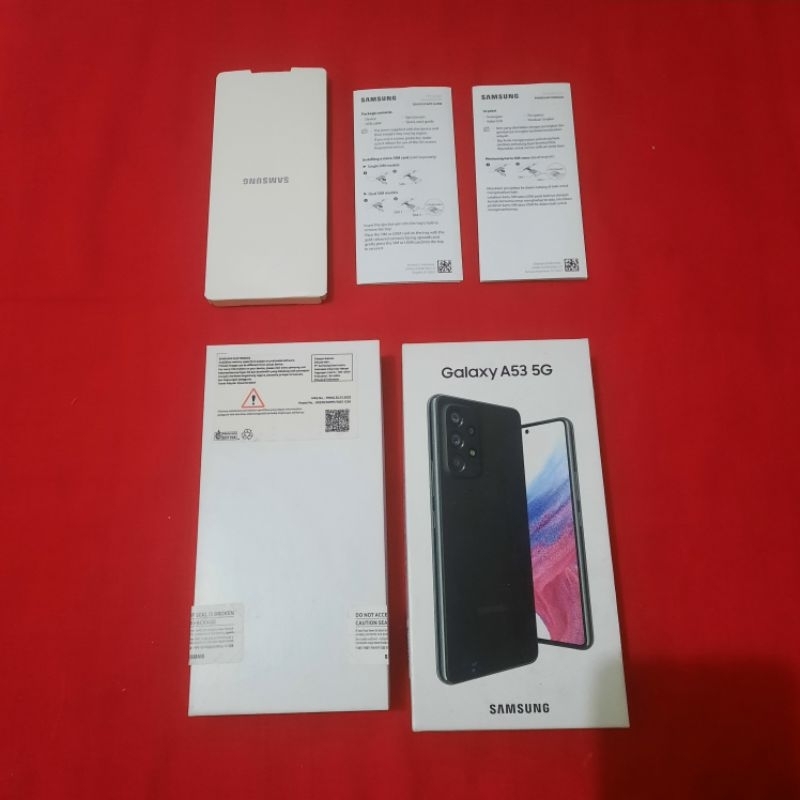 dus box samsung galaxy a53 5G awesome black original 100% copotan sein lengkap manual book