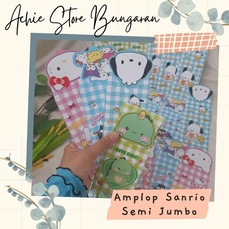 1 lembar ~ Amplop SANRIO SEMI Jumbo (B) / Amplop Lebaran / Amplop THR Lebaran / Amplop Lebaran Lucu 