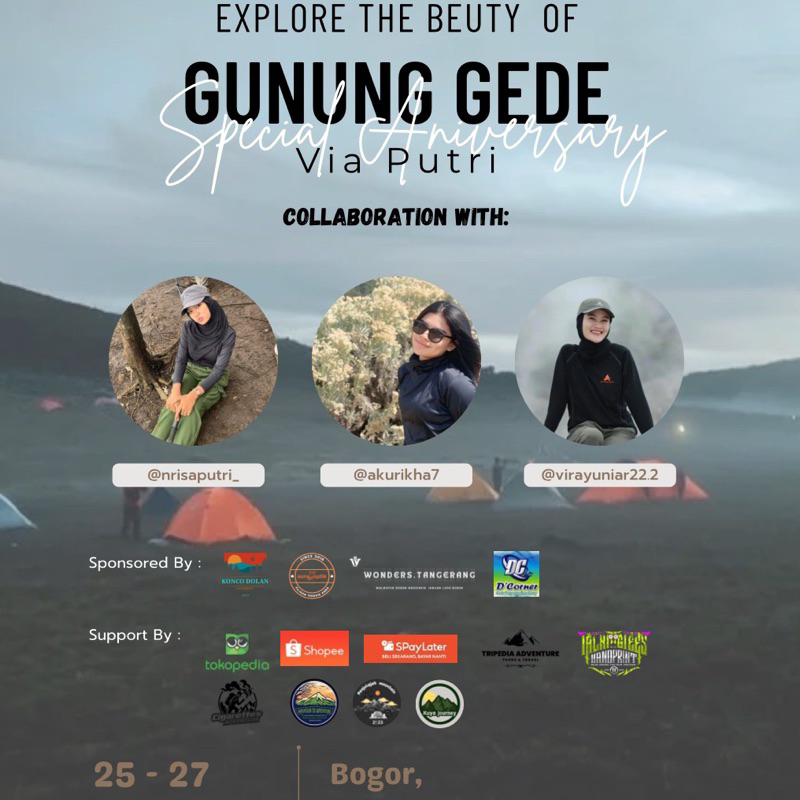 Open Trip Gunung Gede 25-27 April 2025