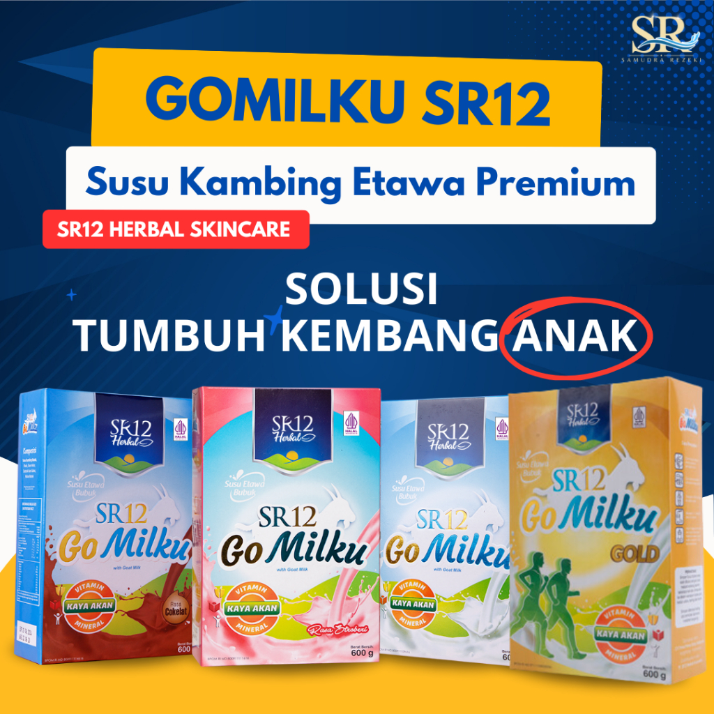 

SUSU GO MILKU SR12 200g 600g Sachet - Distributor gomilku susu kambing etawa premium penambah nafsu makan anak berat badan naik