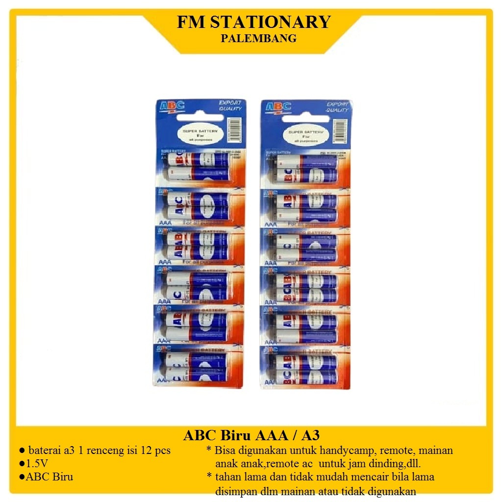 Baterai ABC A3 /Baterai Remote