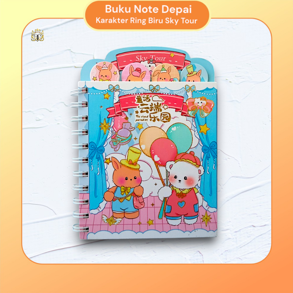 

Note Book Mini Spiral Sky Tour Depai / Motif Kartun Lucu