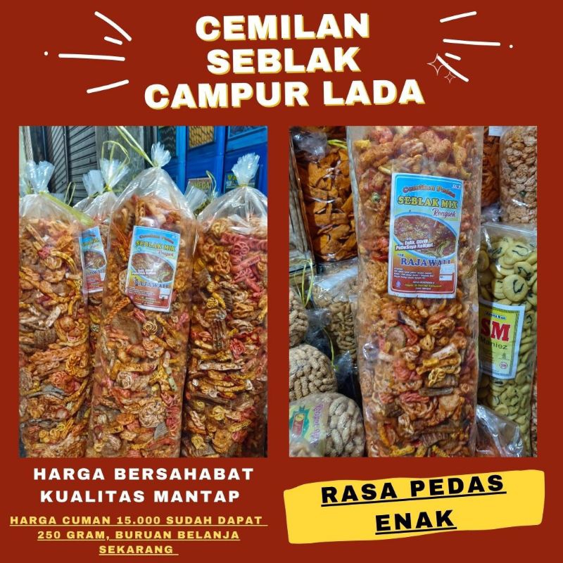 

Cemilan Seblak Campur Warna Wani Pedas 250 Gram, Enak Gurih Lezat, Snack Food (Cemilan Enak)
