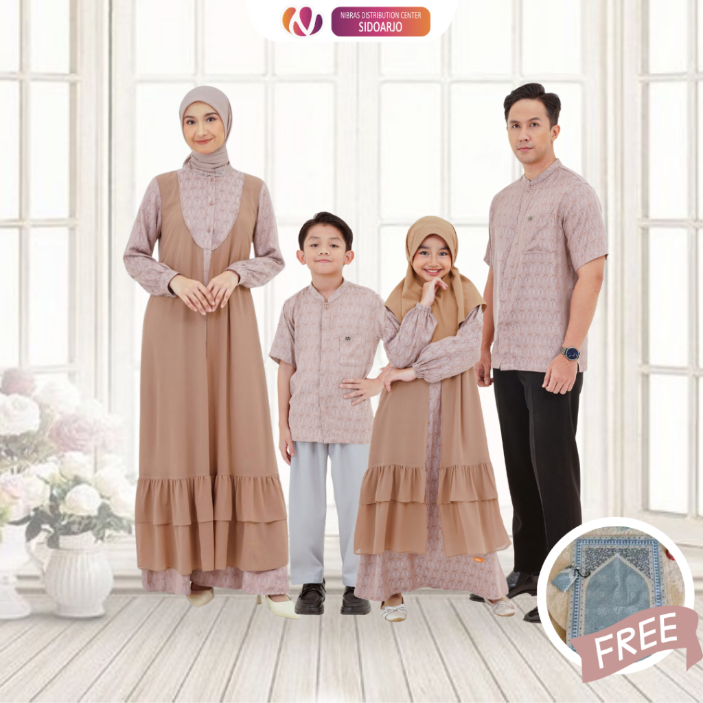 Baju Seragam Keluarga Pesta Pernikahan 2025  Nibras Hyra Midnight Blue Gingger Bread Olive