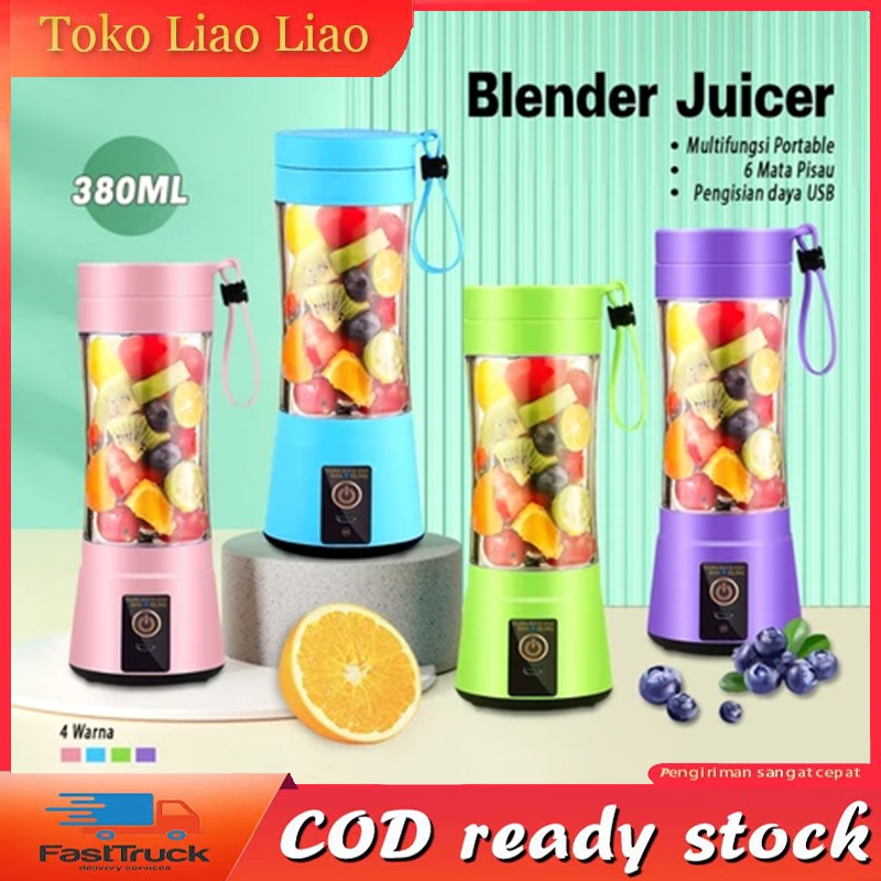 Blender Juicer Cup Portable Mini Juicer Cup 6 Mata Pisau USB Electric - HM-03-380ml