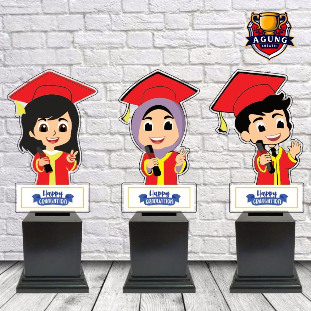 Piala Wisuda Akrilik Bingkai Foto Piala Wisuda Anak Akrilik Plakat Wisuda Anak Akrilik Custom