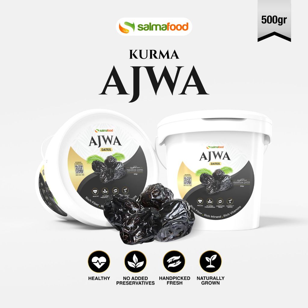

Kurma Ajwa Premium Kurma Ajwa Salmafood 500 Gram