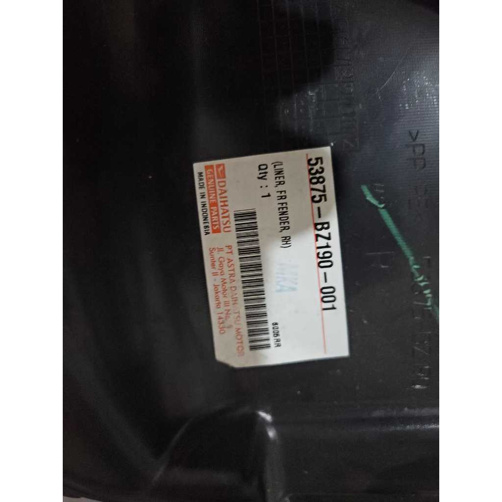 spakbor liner fender depan all new avanza xenia 2012 2013 2014 2015 ori