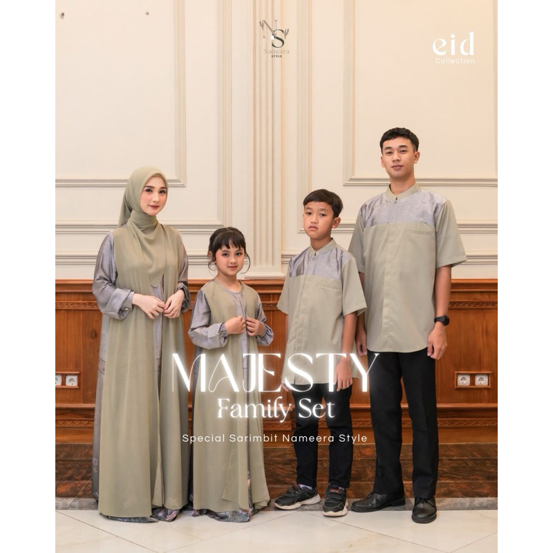 Majesty Family Set in Sage Green- Nameera Style | Gamis Sarimbit