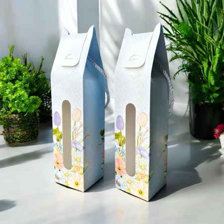 

[ 10 Pcs ] Box Hampers Botol Niel Flower Kardus Souvenir Tumbler Baby Blue 7x7x20cm
