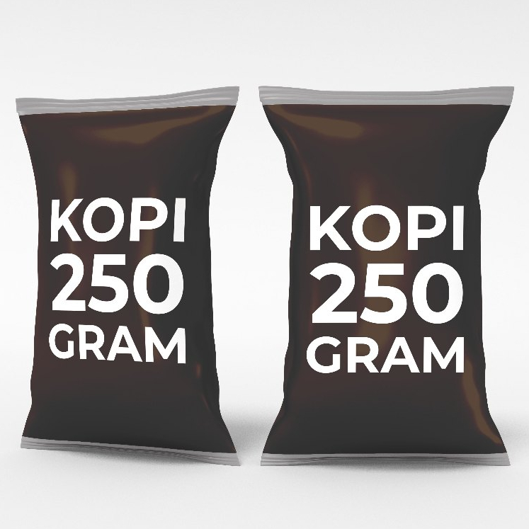 SABLON PLASTIK 2 WARNA KEMASAN KOPI 250 GR