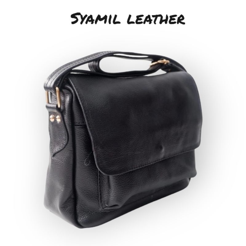 Syamil Leather - Sling bag tas slempang wanita kulit asli Garut tas papirut Garut tas kulit wanita a
